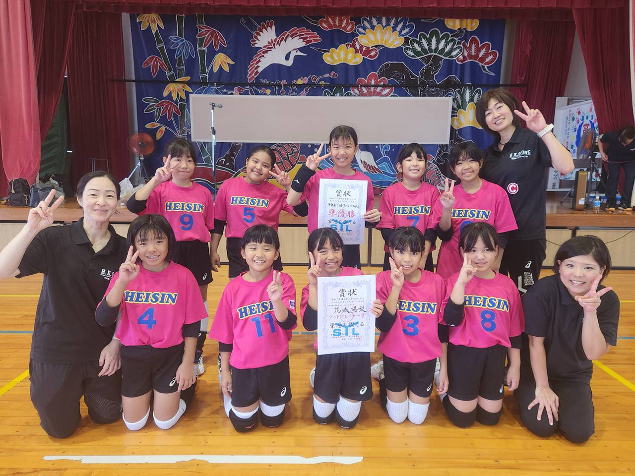 女子Cクラス混合の部準優勝：平真あこうVBチーム女子